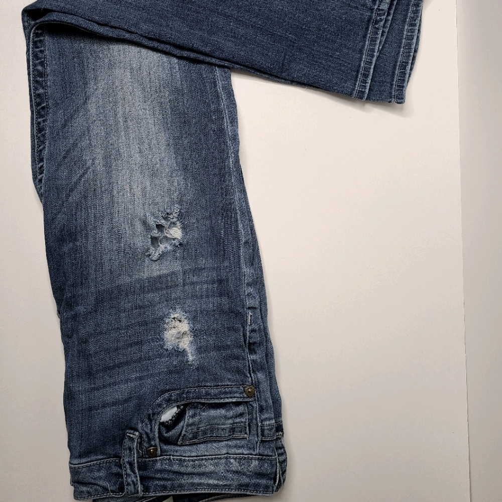 Stevie Ankle Straight Leg Blue Jeans